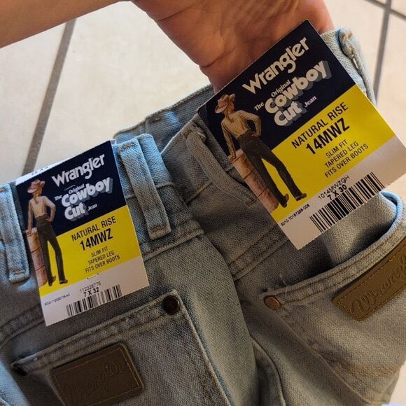 Lot Of 2 NWT Wrangler Original Cowboy Cut Jeans Natural Rise Light Blue Size 7 - Picture 12 of 12